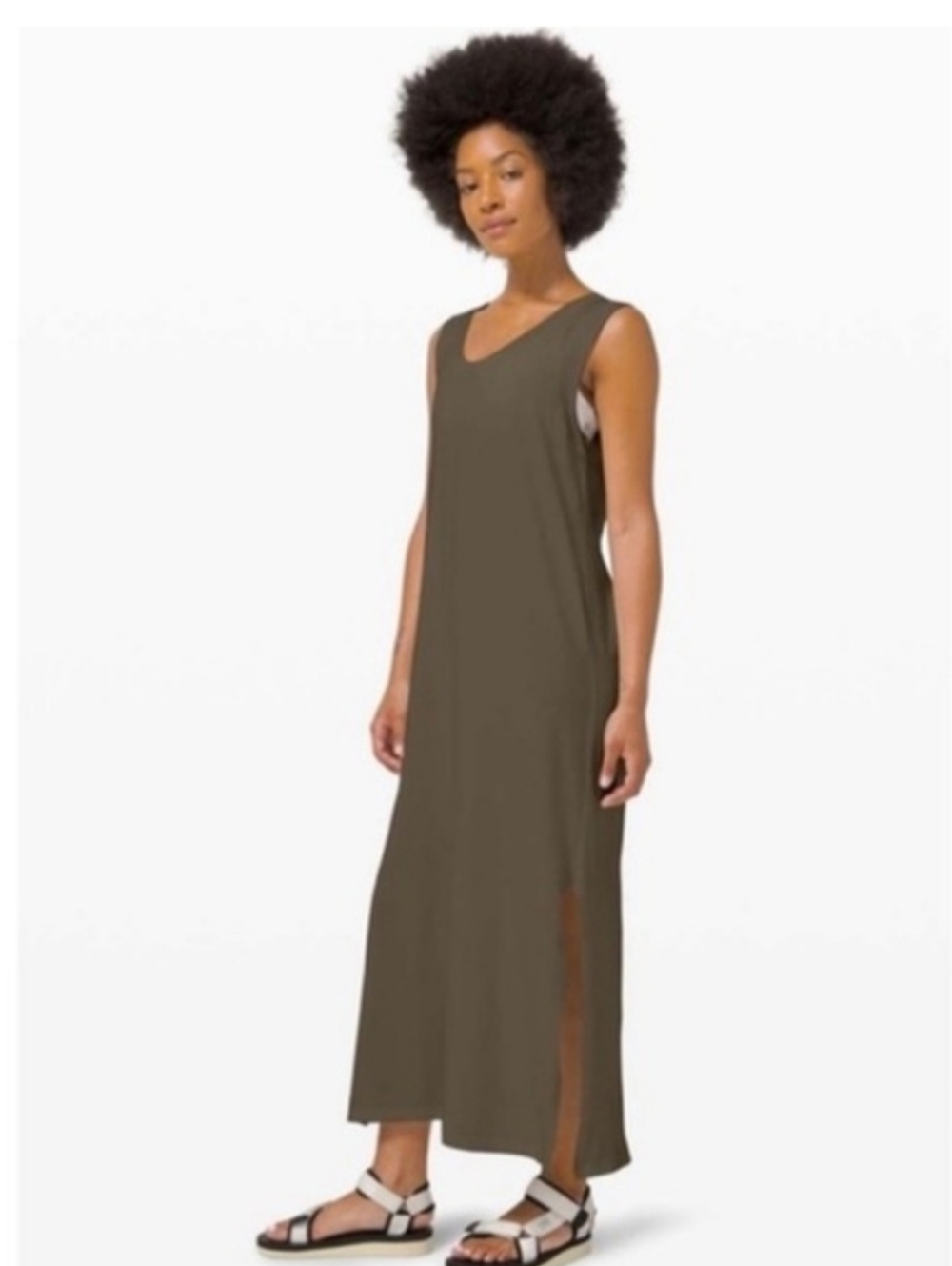Lululemon All Yours Dark Olive Green Dress Size 6